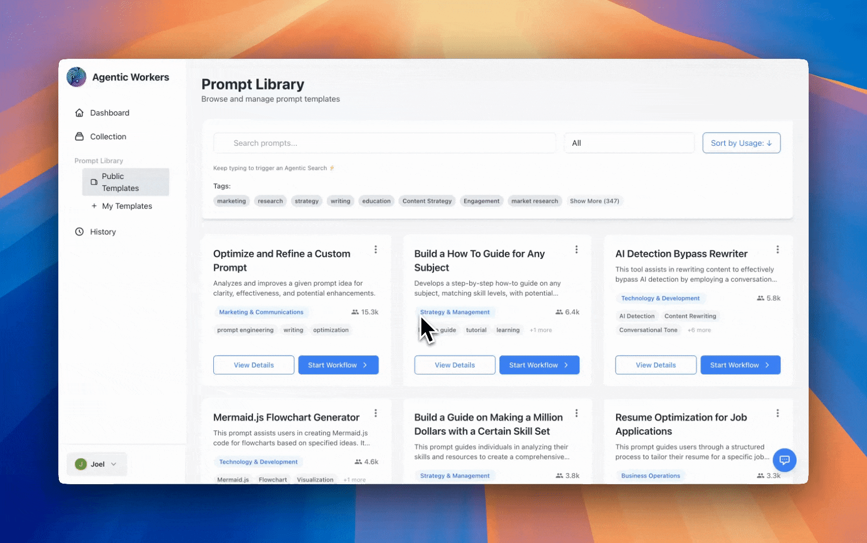 Prompt Library & Management feature visual