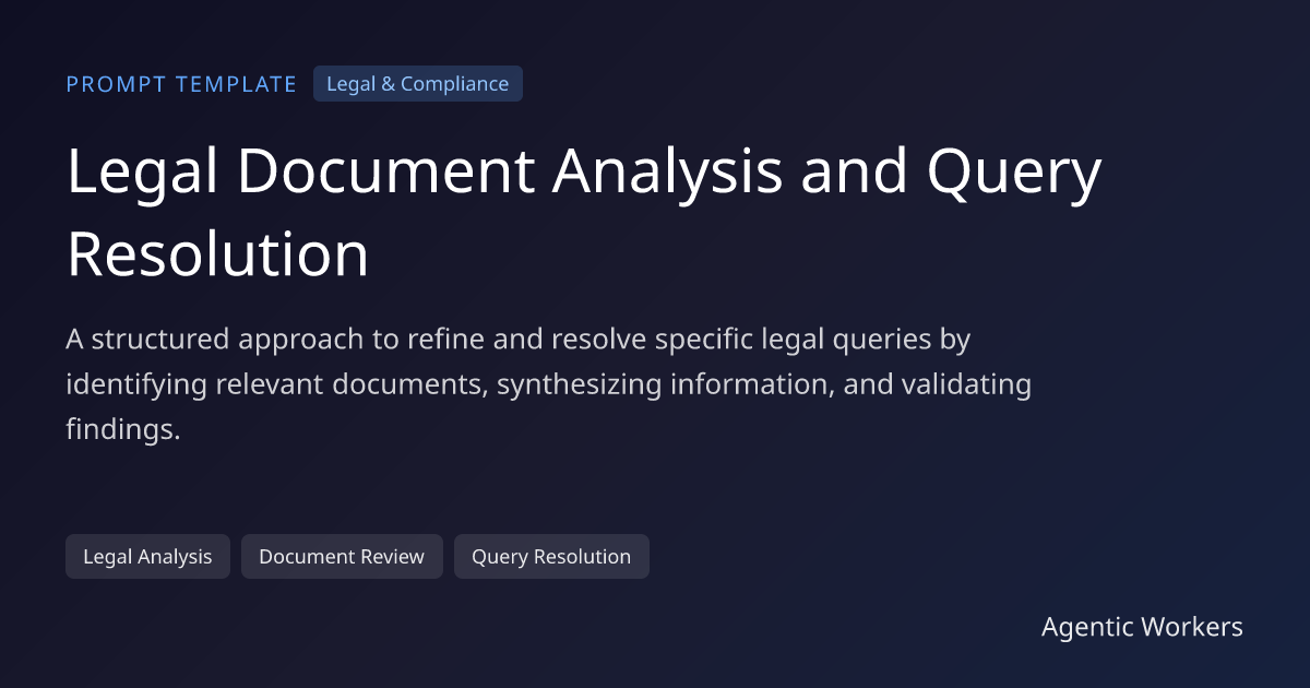 Legal Document Analysis and Query Resolution | Agentic Workers